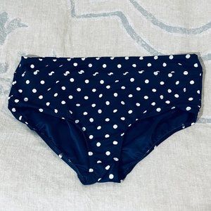 Lands' End - Navy Polka Dot Swim Bikini Bottom - 20W